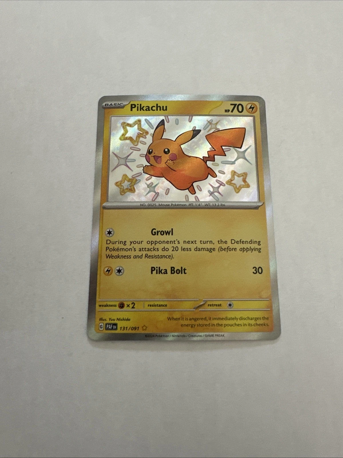 Pikachu 131/091 SV: Paldean Fates Holo