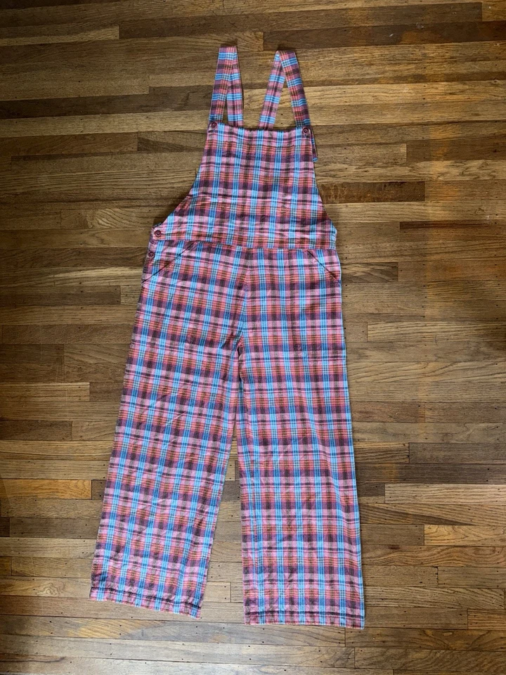 Ace & Jig сплетенный хлопок клетчатый широкие ноги комбинезон комбинезон XL шикарный на - Изображение 2 из 4