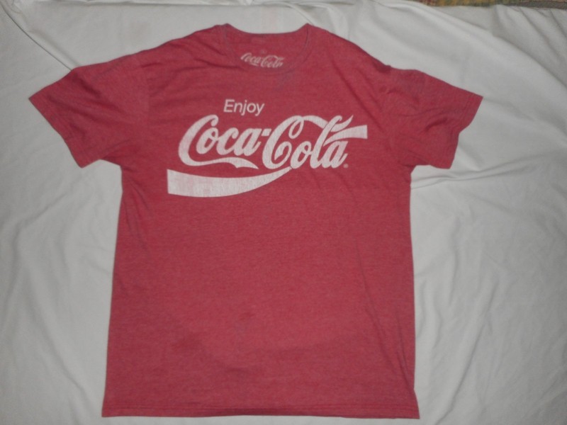 Coca-Cola Vintage Print T-Shirt - Mens Large - Red - Lots of Photos - No Reserve