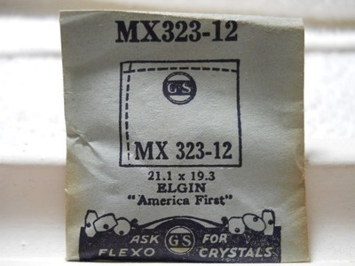 GS MX323-12 Watch Crystal For Elgin 3839 6613 America First - 21.1 x 19.3 mm