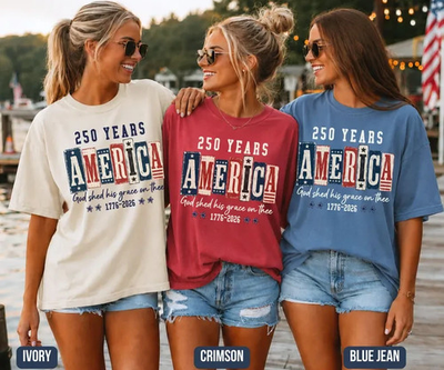 #ad Comfort Christian American Flag Tee 250 Years Anniversary USA Shirt $24.00