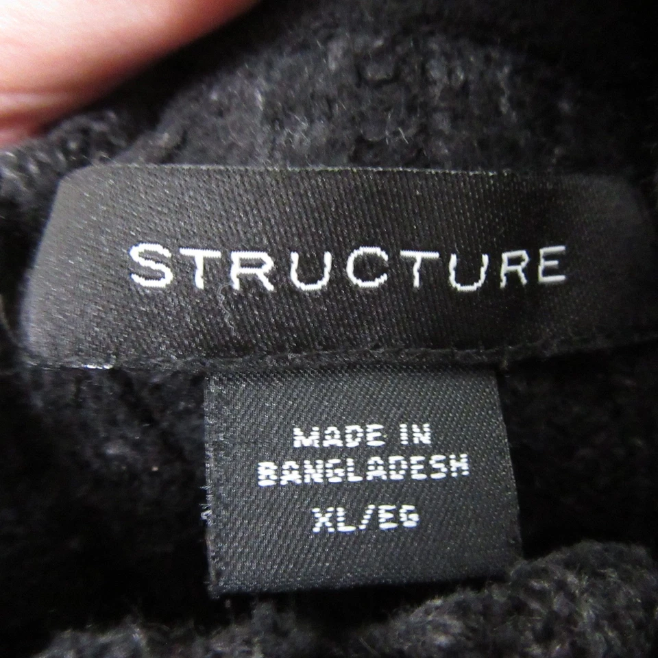 Structure Mens Cardigan Sweater XL Gray Heather Chunky Full Zip Acrylic - Image 4 of 4