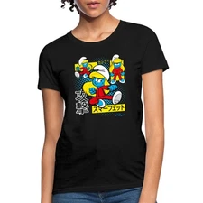 The Smurfs Japanese Action Smurfette - Dynamic Poses Design Women's T-Shirt