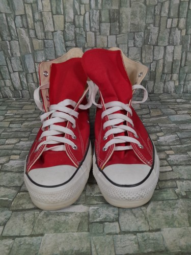 Vintage Converse All Star Chuck Taylor RED High Tops Men Sz 12 USA Made 70s 80s - Picture 16 of 18