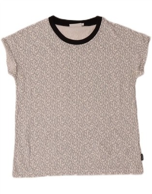 Calvin Klein Damen Grafik T-Shirt Top UK 14 Medium weiß Baumwolle IH04