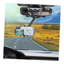  Car Phone Holder Mount for Rearview Mirror, Multifunctional Rotatable and 