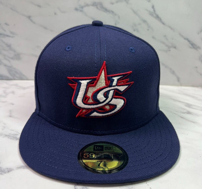 New Era USA WBC Fitted Baseball Hat 59Fifty OLDER RARE STYLE MLB MILB NPB LMB
