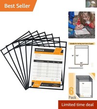 Versatile 6-Pack Black Shop Ticket Holders - 10.2 x 14 Inches, Hang Easily