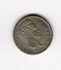 Denmark 1841 1 1/4 Schilling courant Christianus VIII silver coin high grade