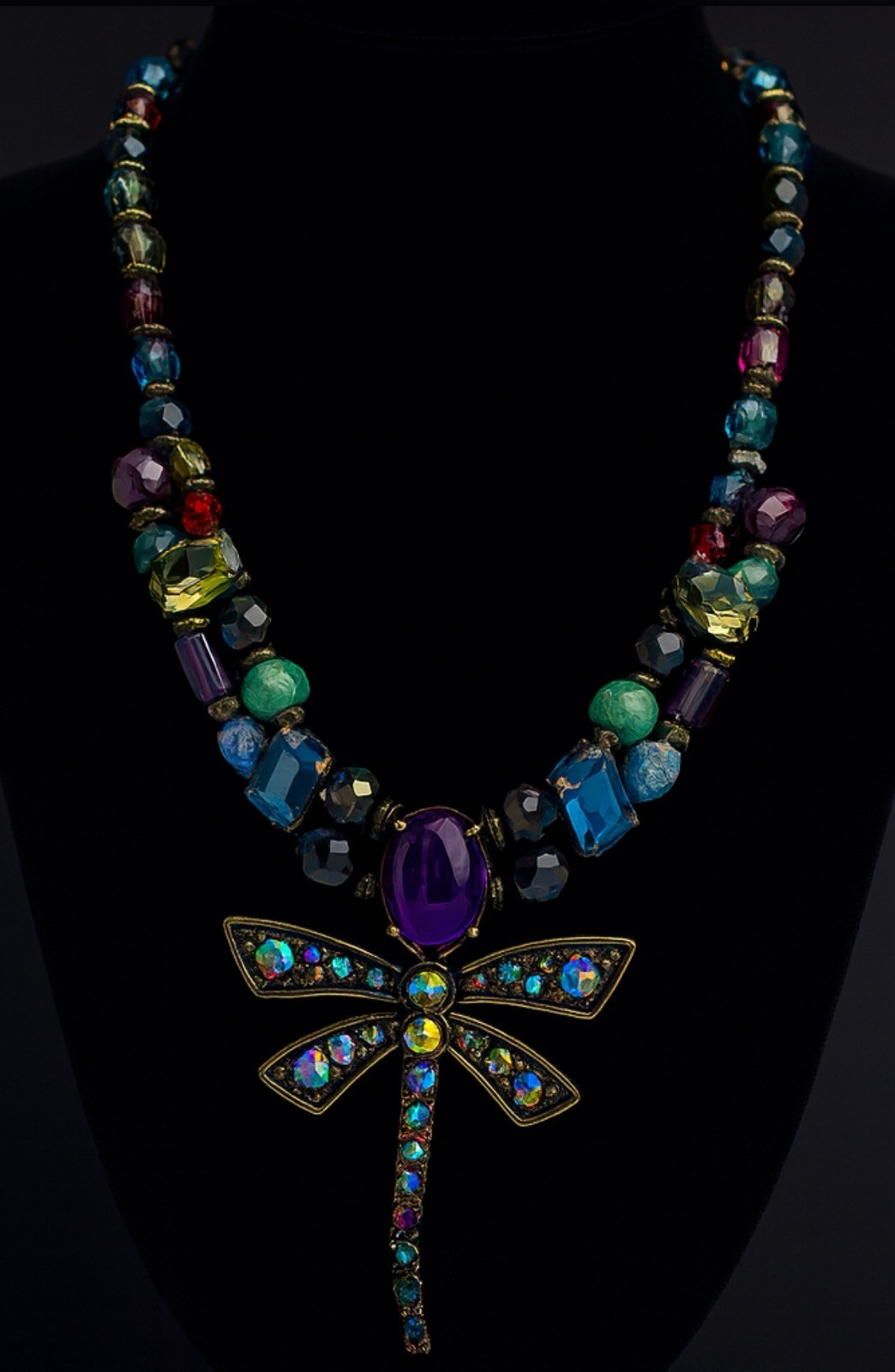 Chicos multicolor crystal dragonfly statement nec… - image 1