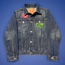Levis Jacket Youth Large Blue Denim Trucker Type 3 Medium Wash Patches