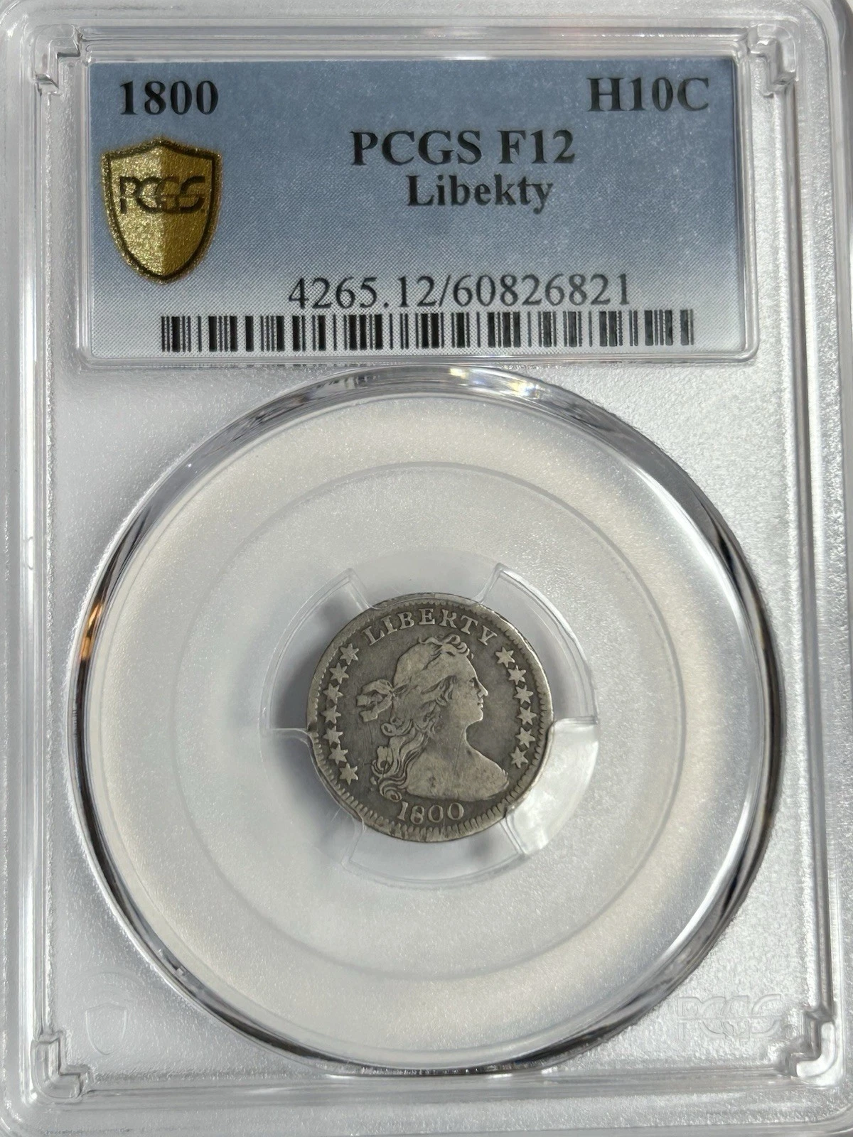1800 Draped Bust Half Dime “Libekty” H10C - PCGS F12   LM-3 R4