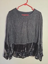 Citron Santa Monica Silk Long Sleeve Floral Top Size XL