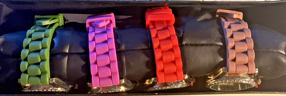 Gift Box Set of 4 Geneva Platinum Ladies Watches Color and Style JTV jbw379-2 - Image 2 of 4