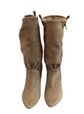 Patrizia Pepe Firenze Taupe Suede Boots Size 38