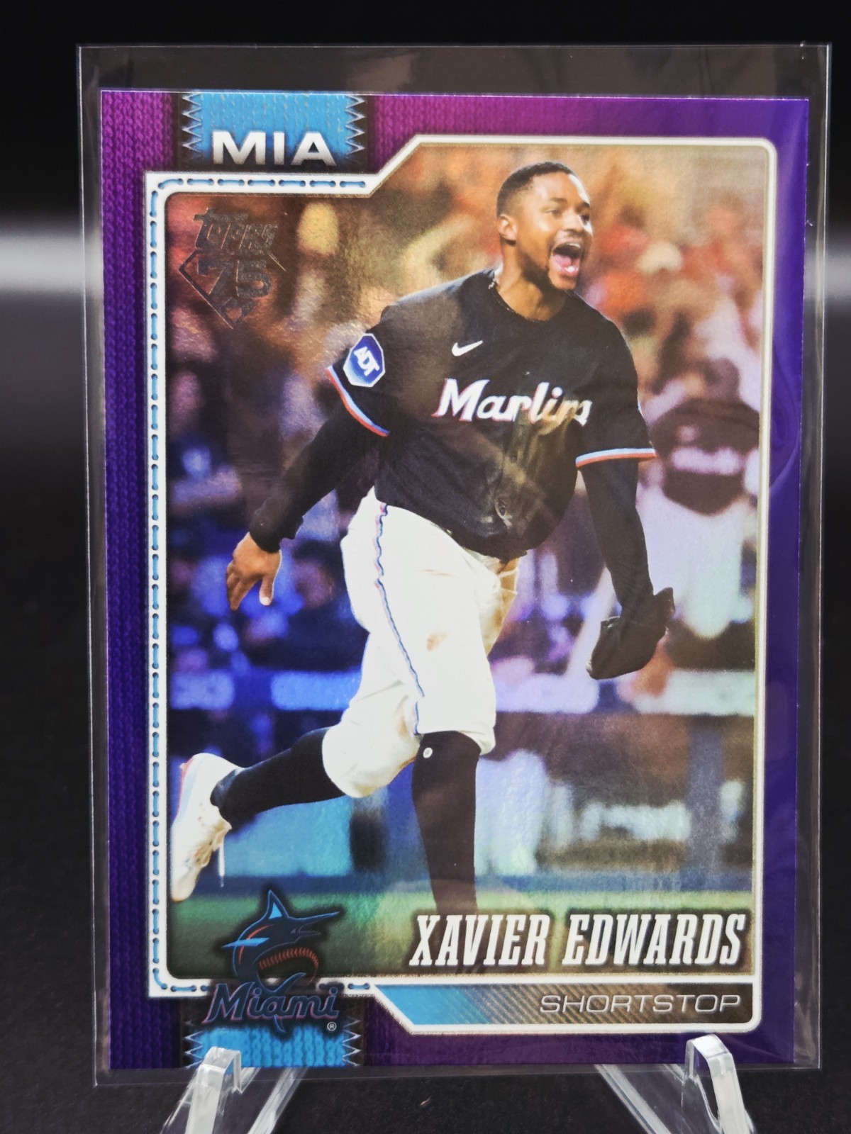2026 Topps Series 2 Xavier Edwards #392 Purple Foil /250 Miami Marlins