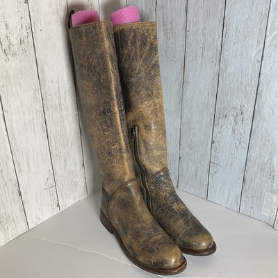 Bed Stu Boots Womens 7 Tan Cobbler Series Manchester Distressed Leather Tie Back