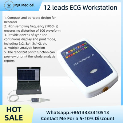 Portable 12 Lead Rest ECG Machine PC Based Workstation System Home Use