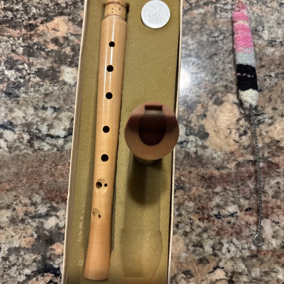 Grabadora alta Moeck Tuju 1954 vintage madera de arce con cepillo y partitura Alemania Foto 3 de 4