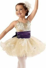 Dance Costume Weissman 6939 Small Child Ballet Tutu Tap Spandex Sparkle Pageant