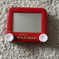 Rare Mattel 2005 Pocket Etch A Sketch Works Fine