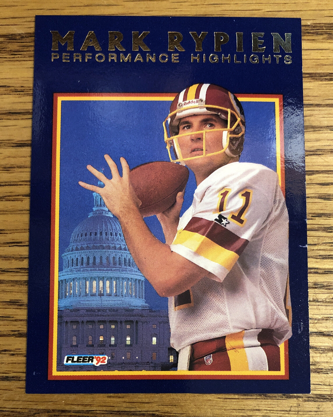 Mark Rypien 1992 Fleer Performance Highlights Redskins #9  *B916*