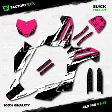 White & Pink Slick Racing Graphics Kit fits 08-18 Kawasaki KLX140 KLX 140 Decal