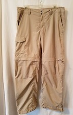 Women's Columbia convertible Omni shade sun protection Hiking pants tan Sz12 S