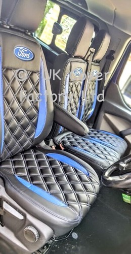 VAN SEAT COVERS FORD TRANSIT CUSTOM 2013 to 2023 LEATHERETTE PREMIUM BENTLEY - Picture 35 of 38