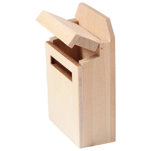 Miniature Blank Mail Box Doll House Mini Mail Box Miniature Wooden Flip Mailbox - Picture 7 of 12
