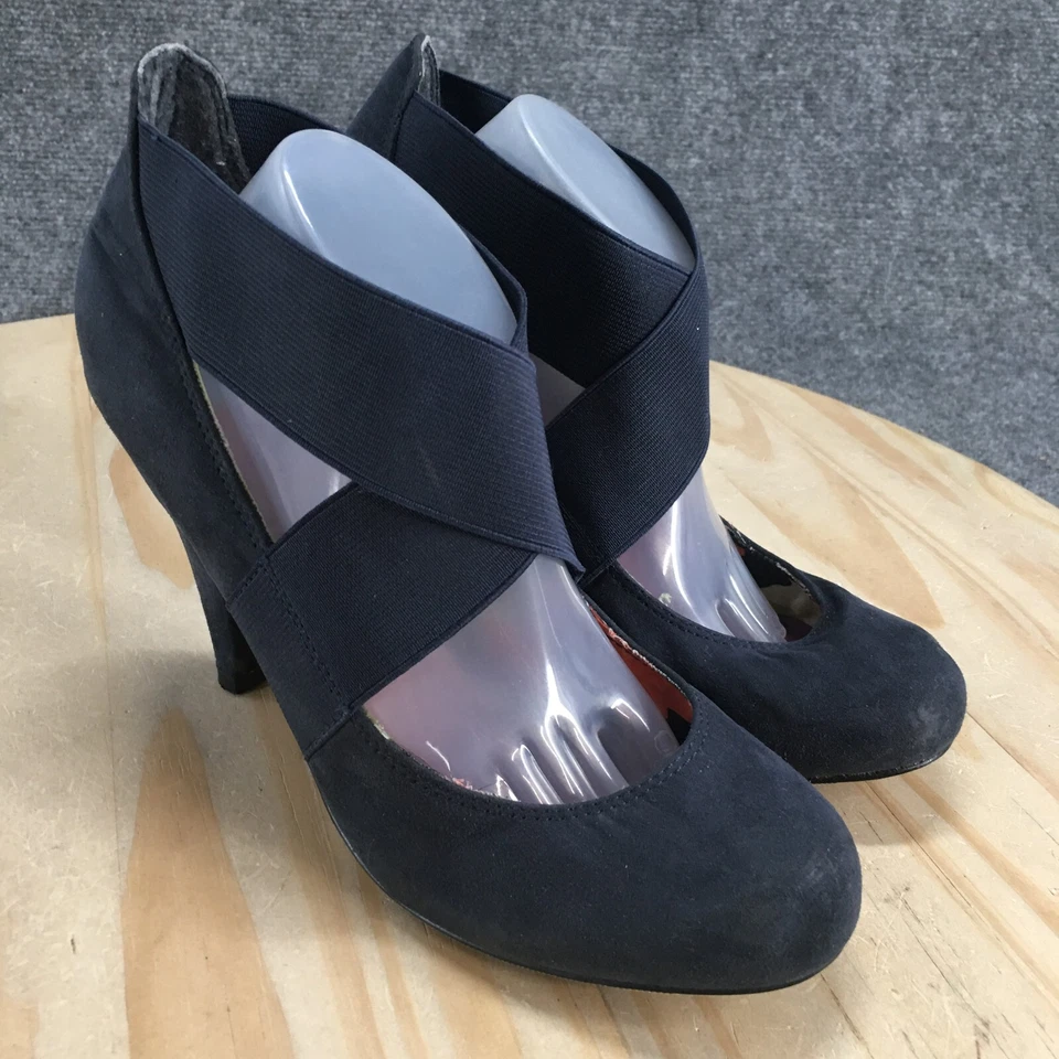 Madden девочка каблуки женщин 7,5 насос черный кожаный крест ремень повседневный Stiletto - Изображение 3 из 4