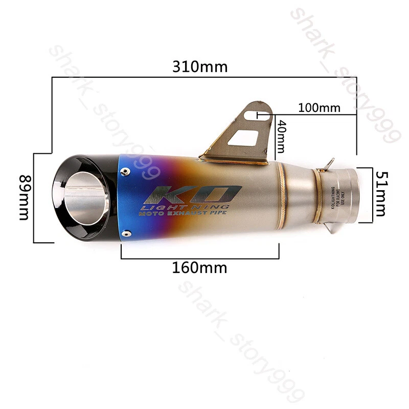 Sistema de escape deslizable tubo de enlace medio puntas silenciador 51 mm para BMW S1000XR 2015-2019 Foto 3 de 4