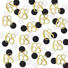 Gold Glitter 68 Confetti 200PCS Birthday Number Table Decorations Anniversary
