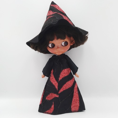 Blythe Doll Halloween Costume: Spooky Dress & Hat Set for a Festive Look - Picture 2 of 7