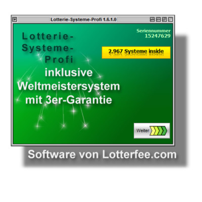 Lotterie-Systeme-Profi, PC-Programm mit fast 3.000 Systemen für Lotto, KENO etc.