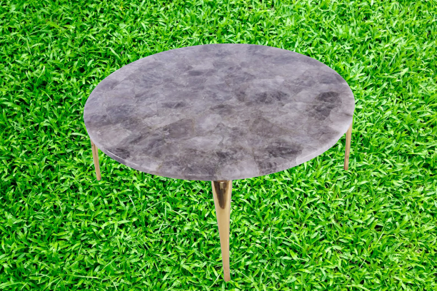 30x30 Smoky Quartz Agate Coffee Table Handmade Natural Stone Decor for Living Room Patio