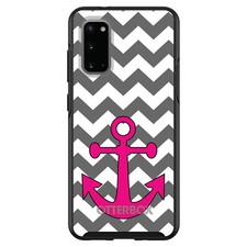 Custom OtterBox Symmetry for Samsung Galaxy S - Grey White Pink Chevron Anchor