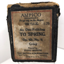 Ampico Piano Roll TO SPRING 68711-G Op. 43 No. 6 Grieg Hans Barth