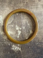 Vintage Art Deco Marbled Mustard Brown SwirlBakelite Bangle Simichrome Tested 18