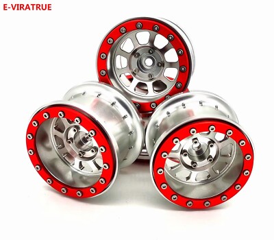 4 Cerchi In Alluminio E-VIRATRUE 2,2'' Per Auto RC 1/10 - Blu - Compatibili Axial RBX10 E Losi