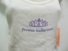 Capezio WHITE PRIMA BALLERINA Camisole SZ SML Adult rhinestone tiara