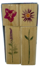 Sprigs Blooms Boxed Set Wood Mounted Rubber Stamp, Inkadinkado, 93551, Flowers