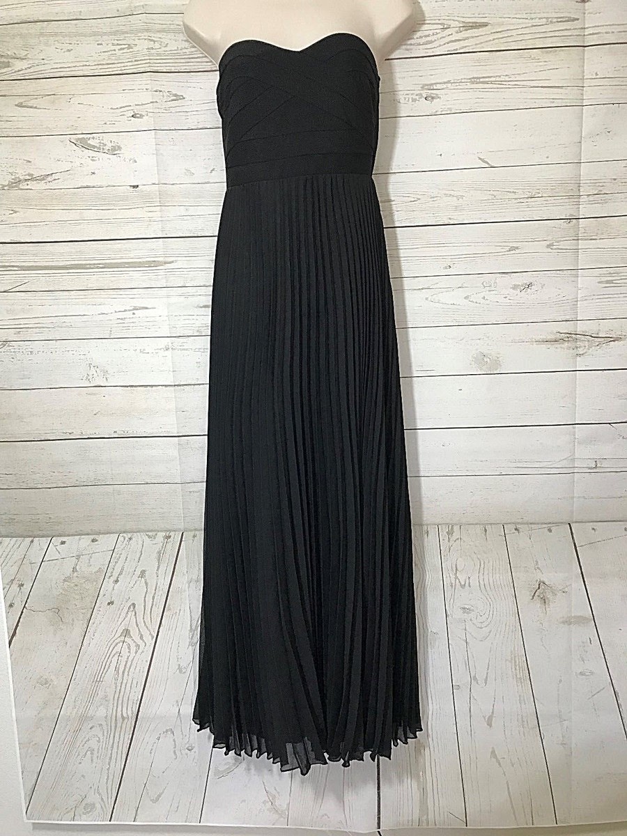 Ruby Rox Black Womens Size 3 Strapless Pleated Maxi Dress