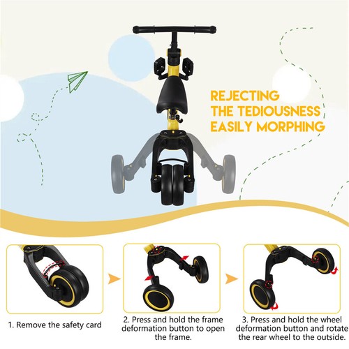 3in1 Toddler Kid Ride on Toys Baby Balance Bike Kids Scooter Tricycle 1.5-4Years - Picture 12 of 19
