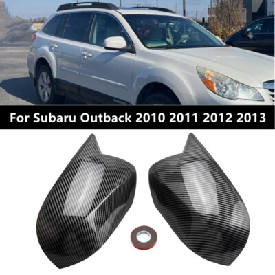 ABS Carbon Fiber Door Side Mirror Cover Trim Cap For Subaru Outback 2011-2013