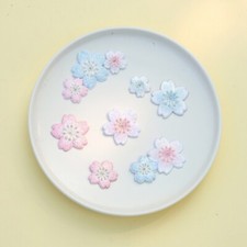 3pcs 1 Set Cherry Blossom Embroidered Patches Cloth Applique for Clothes Sewing
