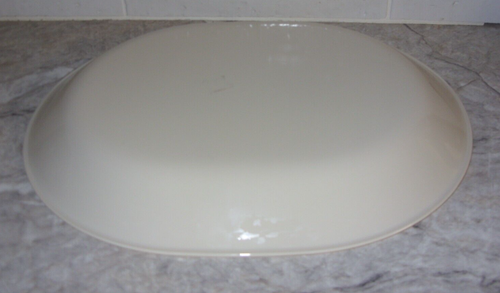 Corelle Corning Blue Floral Oval 12" Serving Platter Beige w Navy Blue Ring USA - Picture 4 of 5