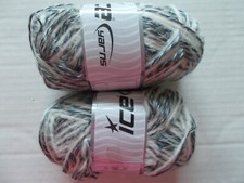 Ice Yarns Custom Blend yarn, white/blue/tan, lot of 2, 6.8 oz total -wrong label