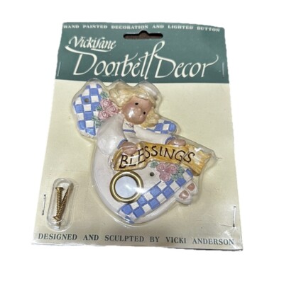 Vintage New Doorbell Vicki Lane Decorative Blessings Angel Light Up Button