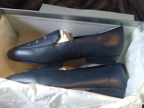 Sebastino Pocket Slip on Leather Shoes Navy Blue women's 7 M - Picture 4 of 8